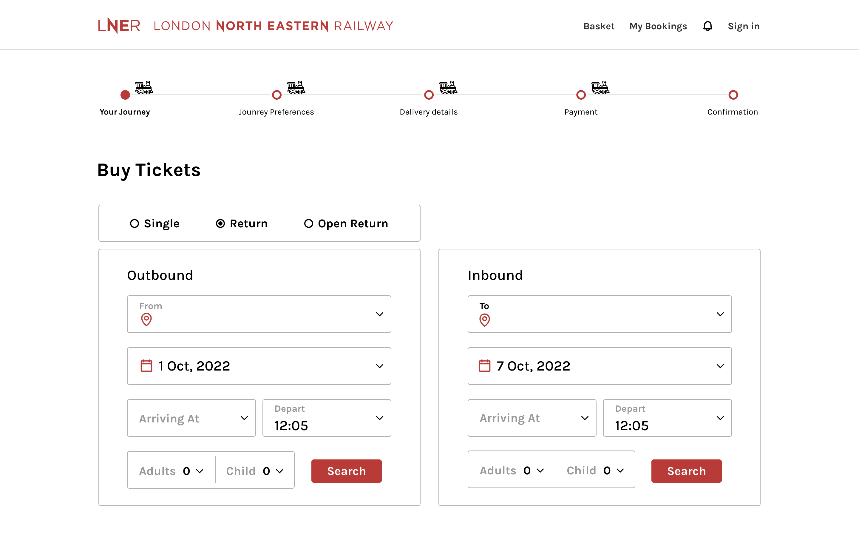 Booking flow