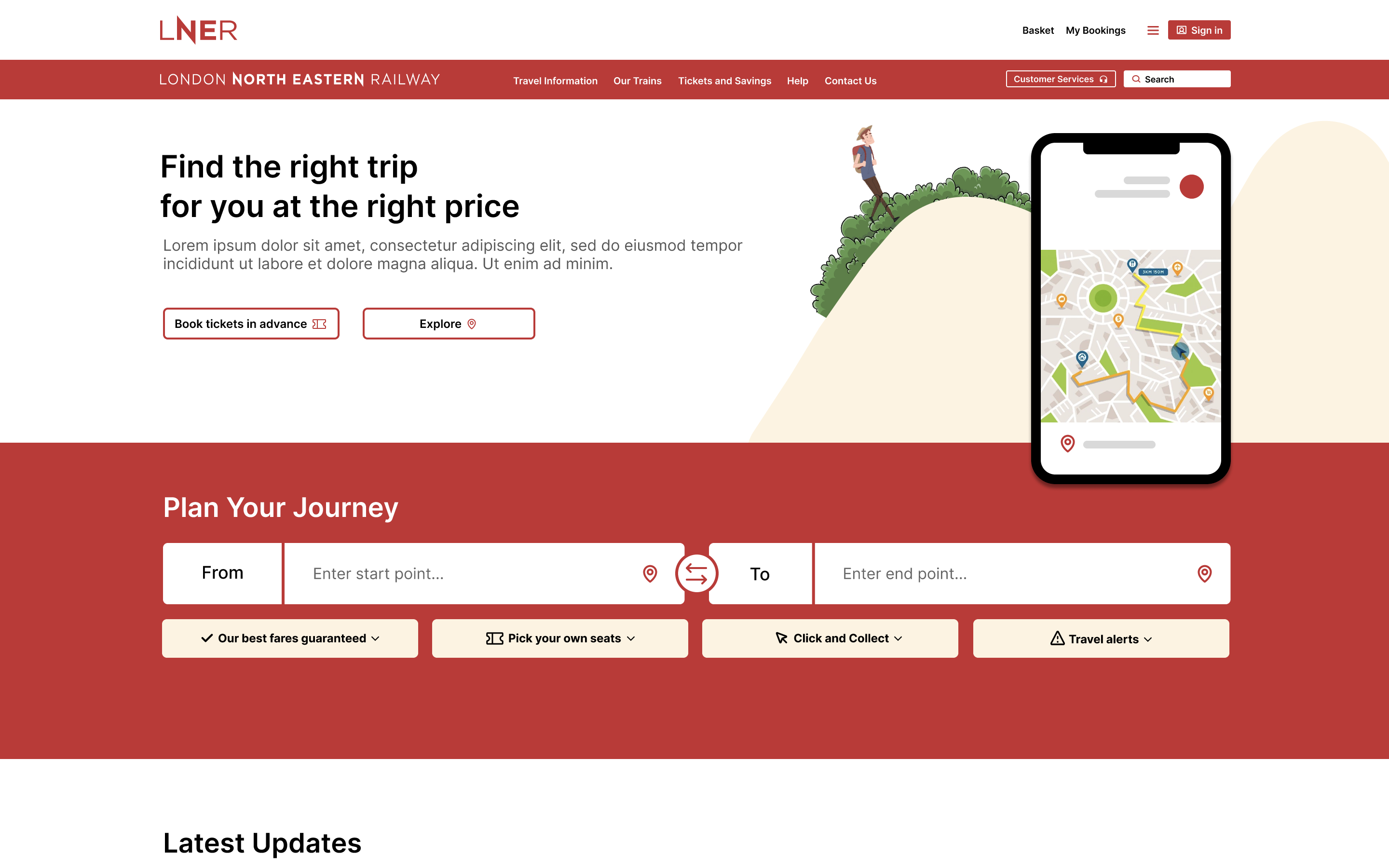 Current LNER interface