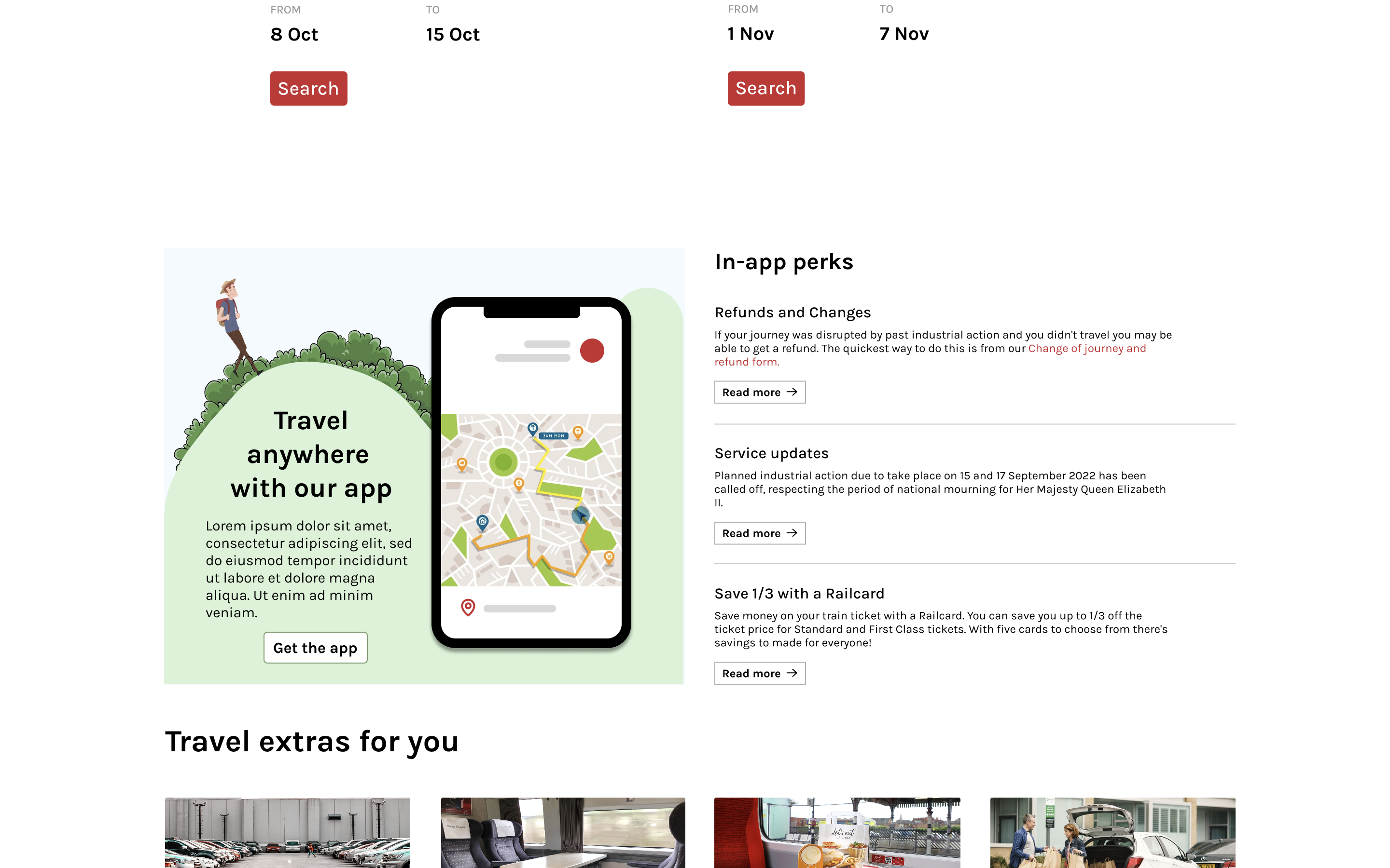 LNER mobile app design