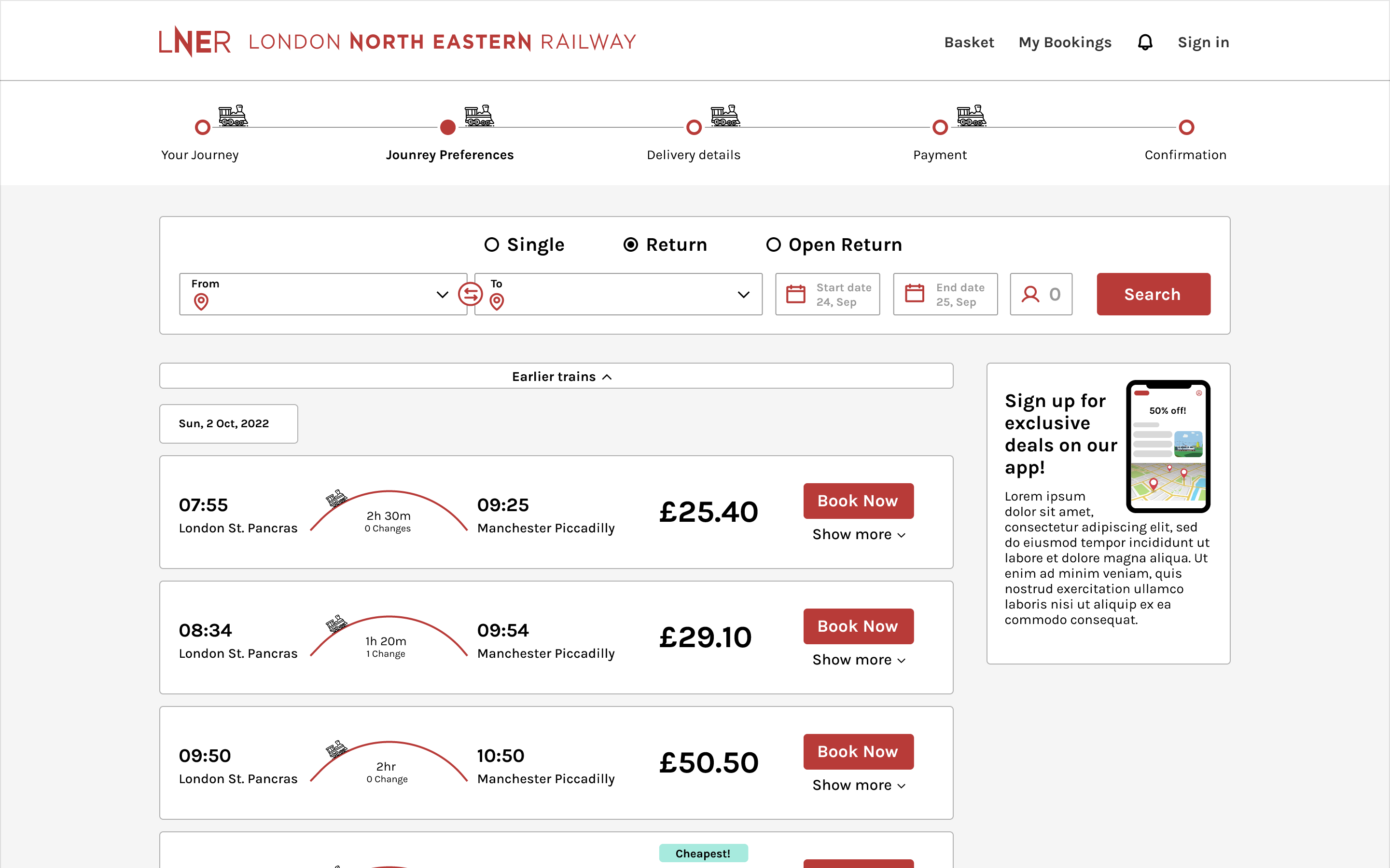 Solution — streamlined booking flow