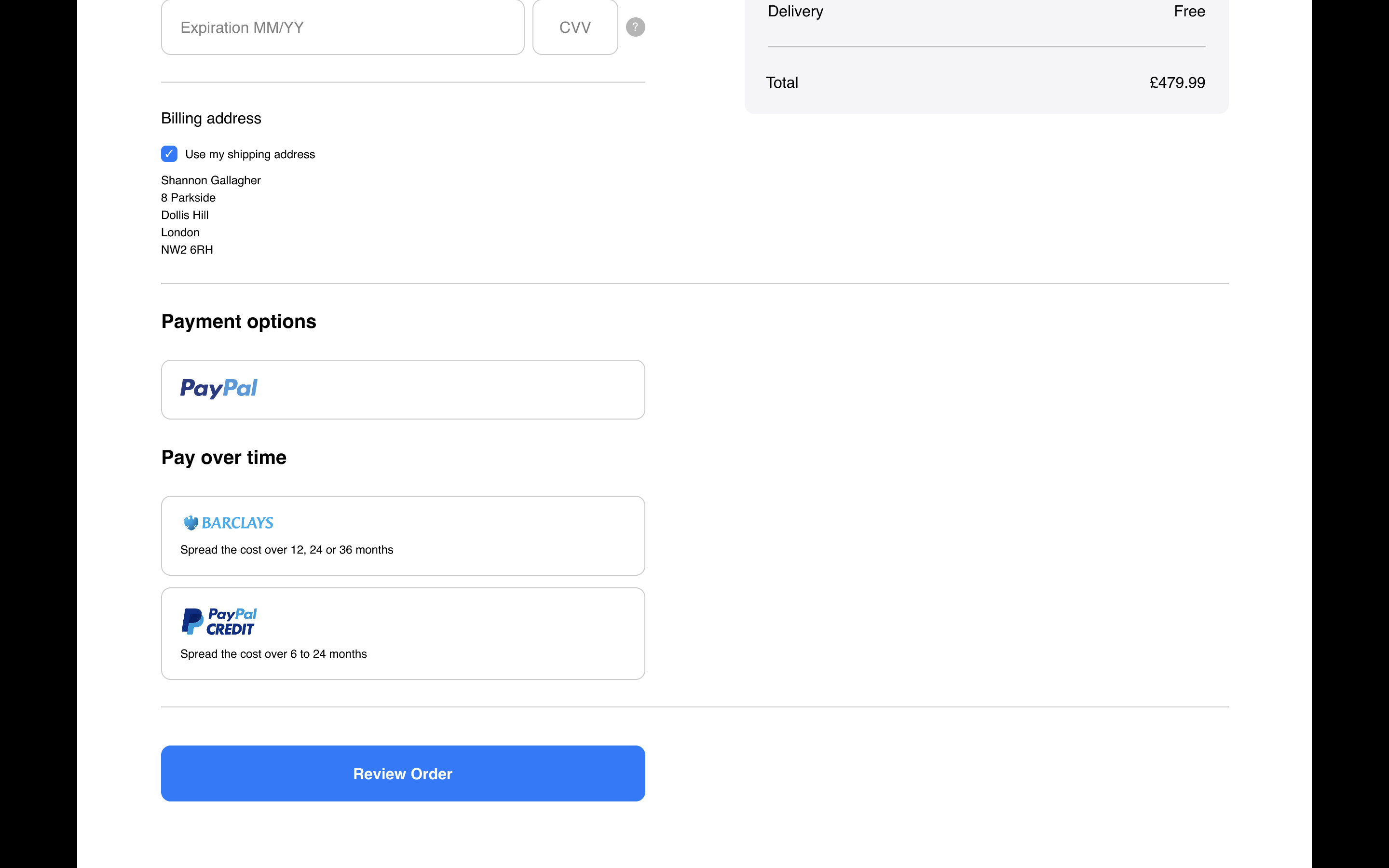 PlayStation checkout design