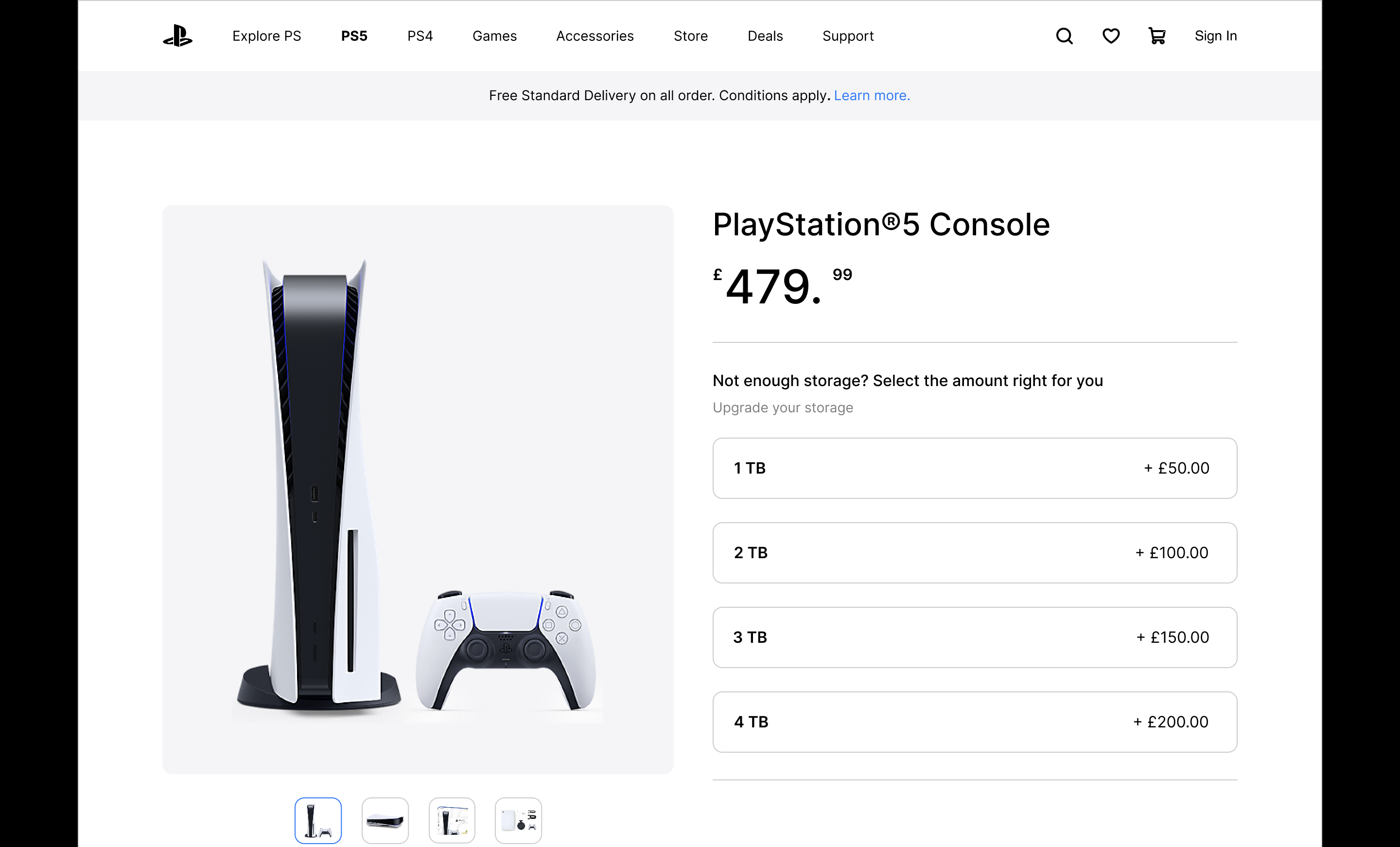 PlayStation console browsing page design