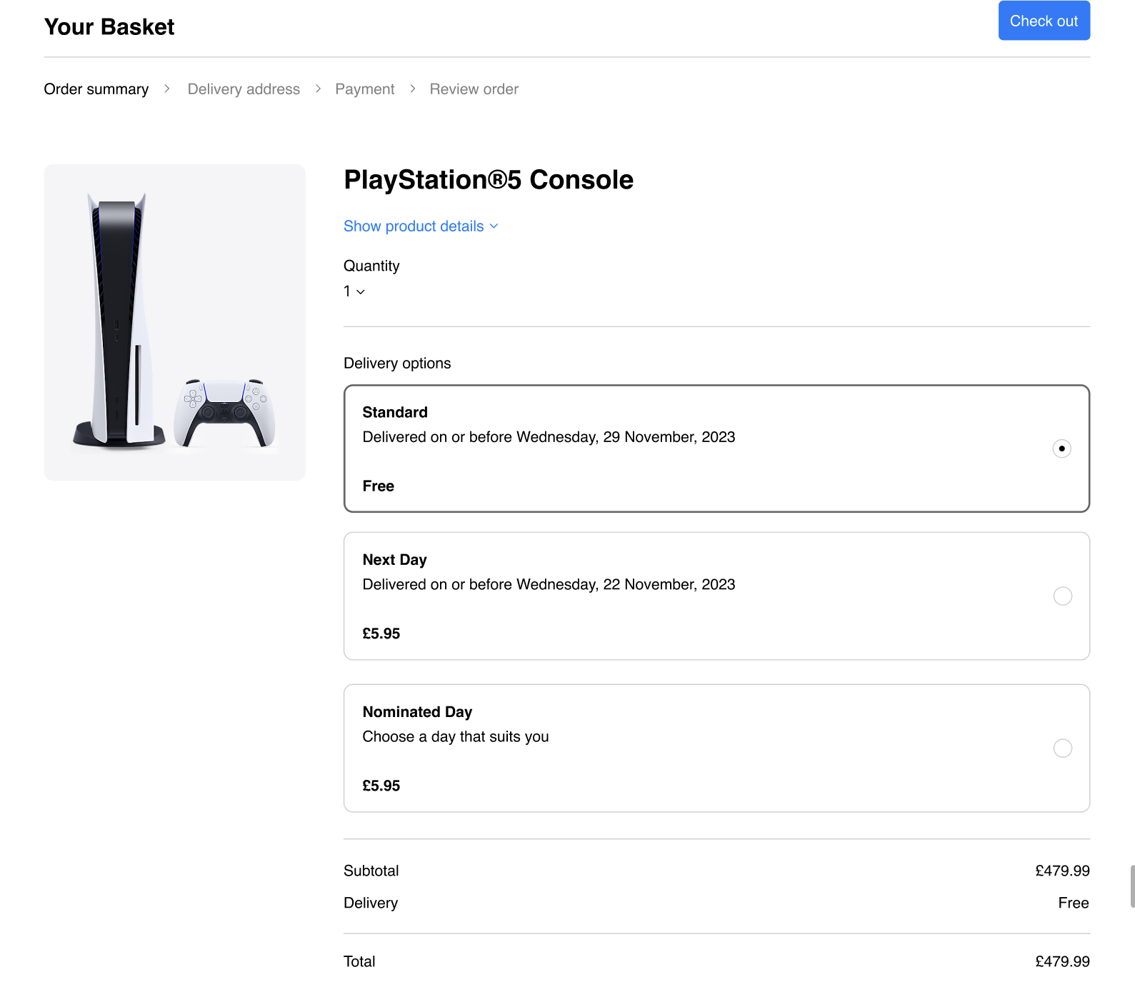 Payment page design